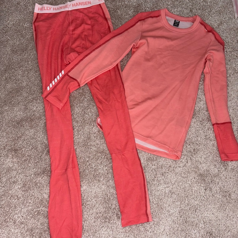 Helly Hansen Kids Pajama Set - Coral and Red